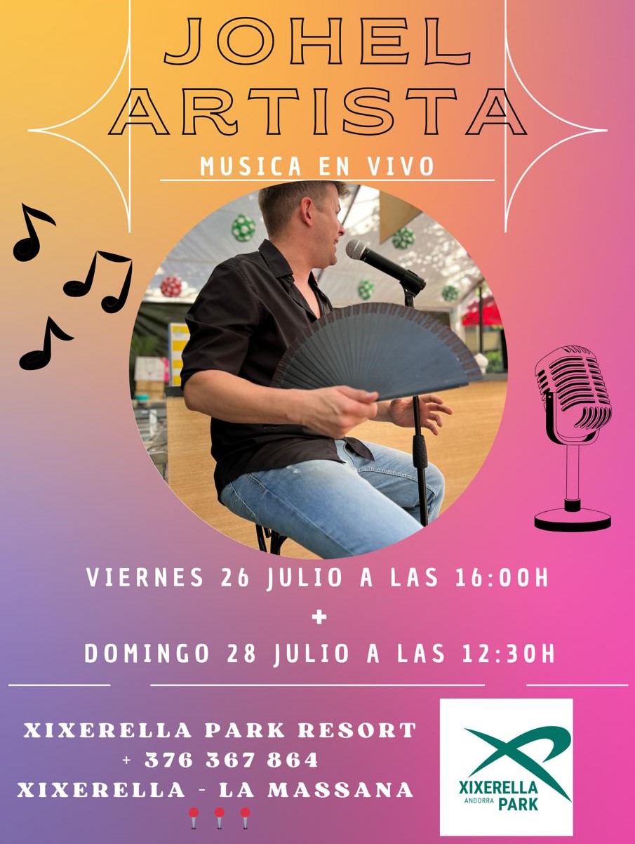 A la Torrada Xixerella JOHEL ARTISTA Y volvemos con mucha fiesta 🥳 otra vez a @xixerellapark!! Nos lo pasamos tan bien el fin de semana pasado que este sin falta haremos aún la mejor fiesta 🎈 Venir a pasar el rato, tomar una cerveza fresquita 🍺, a comer con la familia y amigos 🍽️, o darte un chapuzón en su piscina 🏊‍♀️. ¡Os esperamos a todos!! 🔥🎶 #xixerellaparc #concierto #musicaenvivo #johel #johelartista #fiesta #otramovida #piscina #verano #cervezafria #sol #JOHELARTISTA #JHARTISTA 